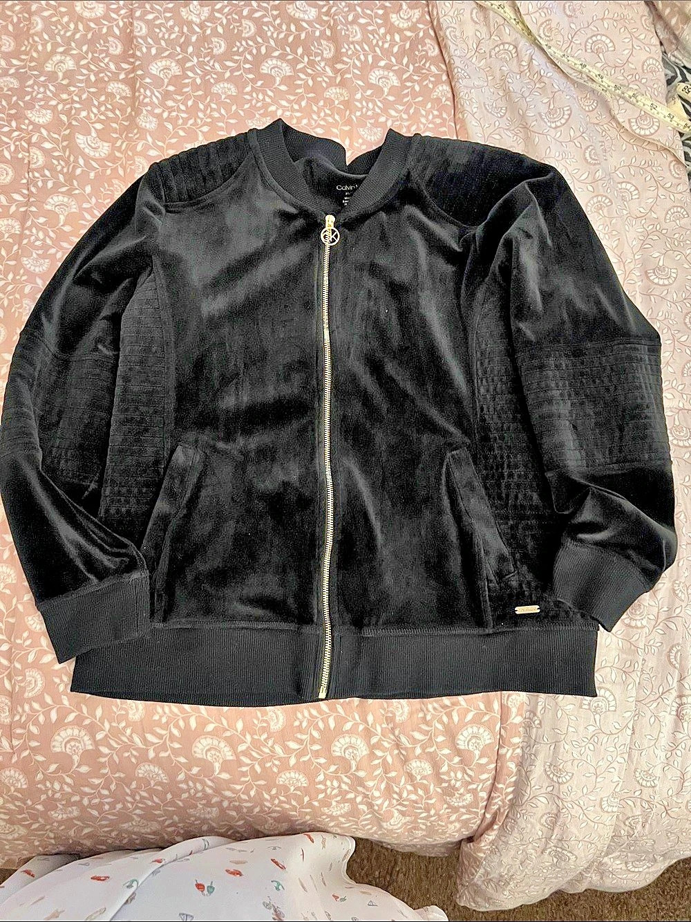 Calvin Klein Velour Bomber Jacket Black & Jogger Set XL